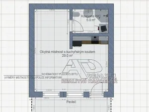 Prodej bytu 1+kk, České Budějovice, E. Beneše, 34 m2