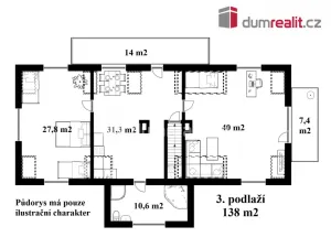Pronájem bytu 3+kk, Zlatá Koruna - Plešovice, 138 m2