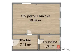 Prodej bytu 1+kk, Břasy, 42 m2