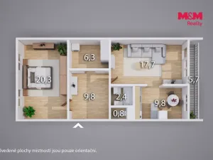 Prodej bytu 2+kk, Litoměřice - Předměstí, Kosmonautů, 67 m2