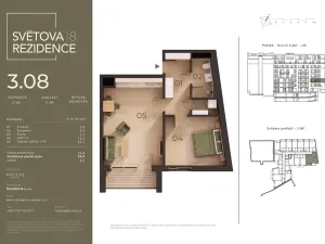 Prodej bytu 2+kk, Praha - Libeň, Světova, 54 m2