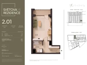 Prodej bytu 2+kk, Praha - Libeň, Světova, 35 m2