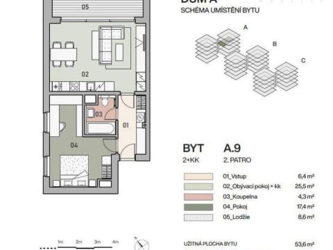 Prodej bytu 2+kk, Praha - Vysočany, Pod Krocínkou, 58 m2