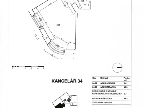 Prodej kanceláře, Praha - Vysočany, Jandova, 48 m2