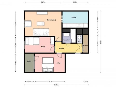 Pronájem bytu 3+kk, Praha - Chodov, Jeřábkova, 70 m2