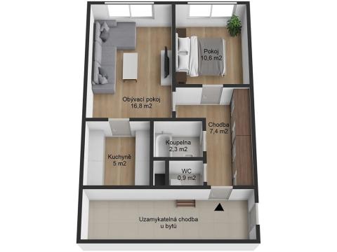 Prodej bytu 2+1, Praha - Hostivař, Švehlova, 43 m2