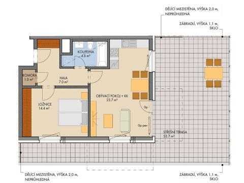 Prodej bytu 2+kk, Praha, Návarovská, 53 m2