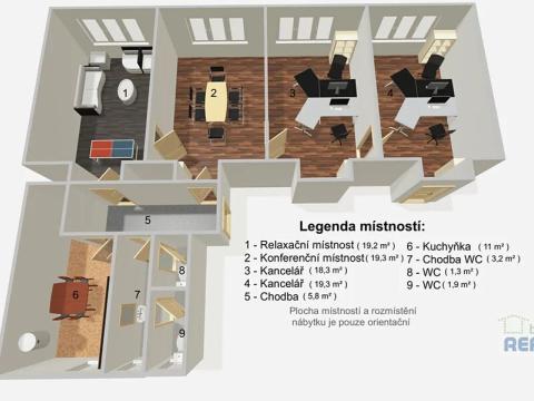 Pronájem kanceláře, Praha - Žižkov, Vlkova, 80 m2