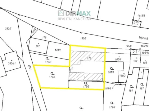 Prodej pozemku pro bydlení, Plzeň - Malesice, Mlýnská, 1210 m2