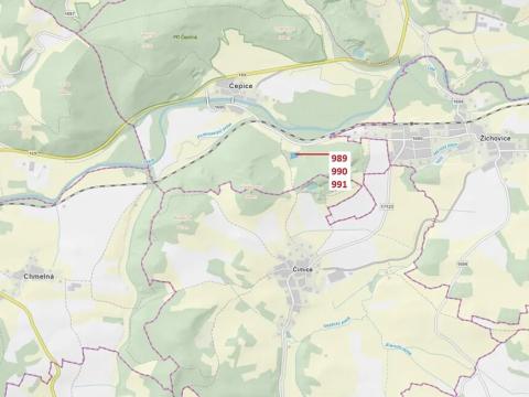 Dražba lesa, Rabí, 4276 m2