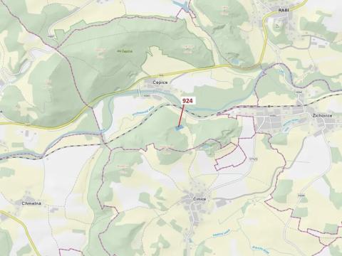 Dražba lesa, Rabí, 6042 m2