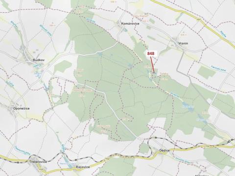 Dražba lesa, Moravské Budějovice, 2338 m2