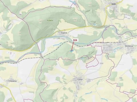 Dražba lesa, Rabí, 6042 m2