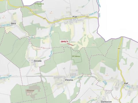 Dražba lesa, Píšť, 1130 m2