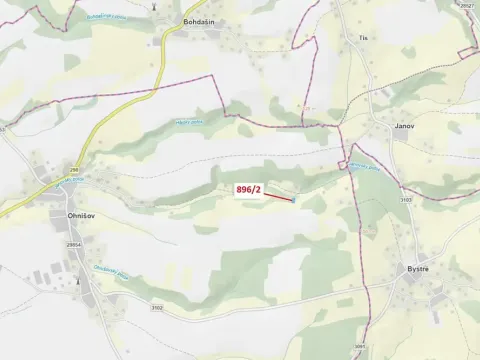 Dražba lesa, Ohnišov, 978 m2