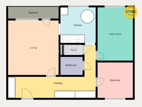 Pronájem bytu 3+1, Hodonín, Jižní, 63 m2