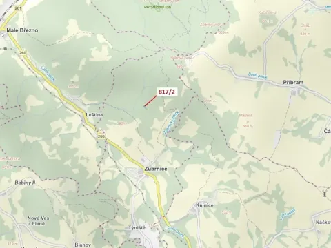 Dražba lesa, Zubrnice, 815 m2