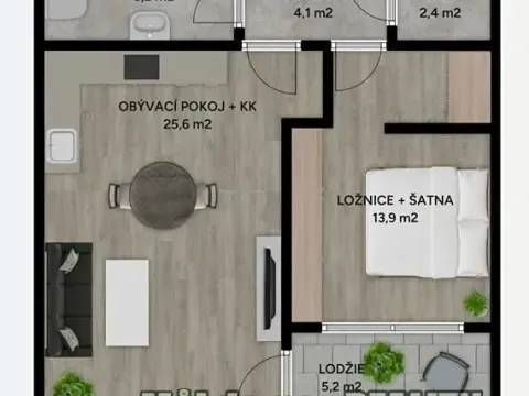 Pronájem bytu 2+kk, Praha - Ruzyně, Stočesova, 57 m2