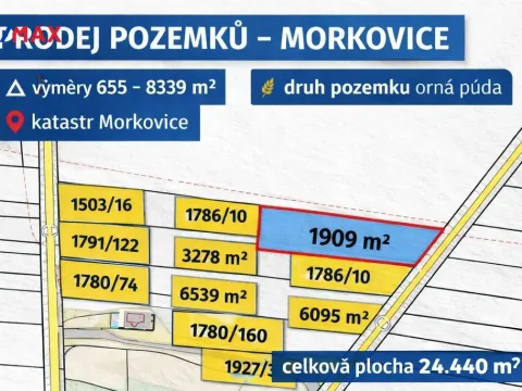 Prodej pole, Morkovice-Slížany, 242222 m2