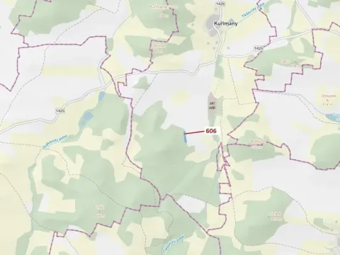 Dražba lesa, Kuřimany, 2526 m2