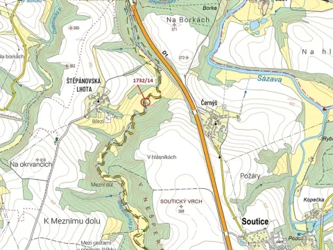 Dražba pozemku, Soutice, 417 m2