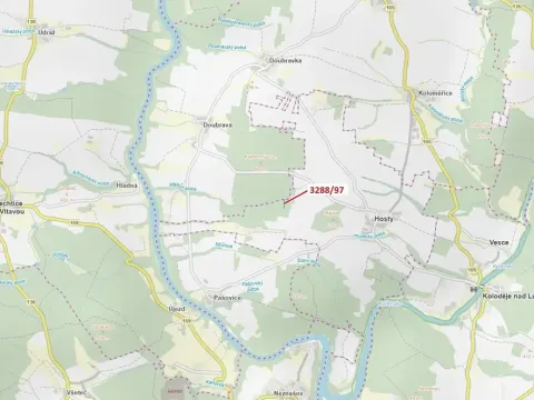 Dražba lesa, Hosty, 1729 m2