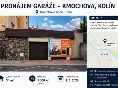 Pronájem garáže, Kolín, Kmochova, 34 m2