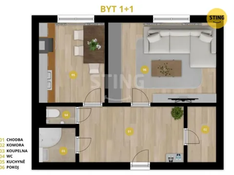 Prodej bytu 1+1, Havířov, Rušná, 38 m2