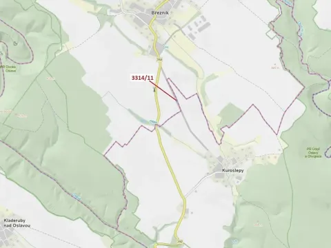 Dražba pozemku, Březník, 488 m2