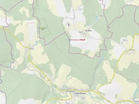 Dražba lesa, Krásné, 2471 m2